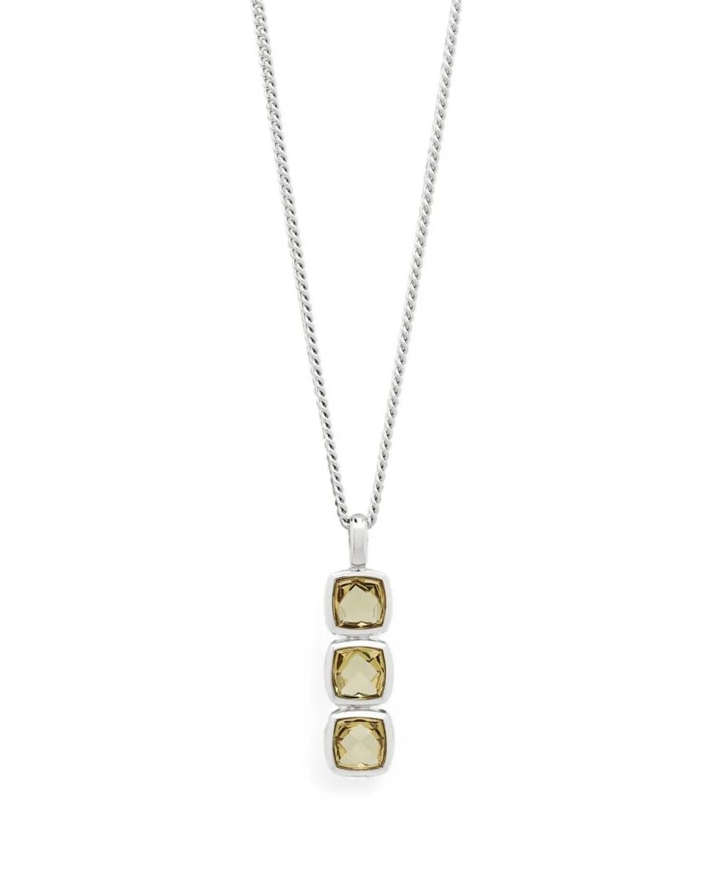 Tom Wood Metallic Sterling Quartz Pendant Necklace