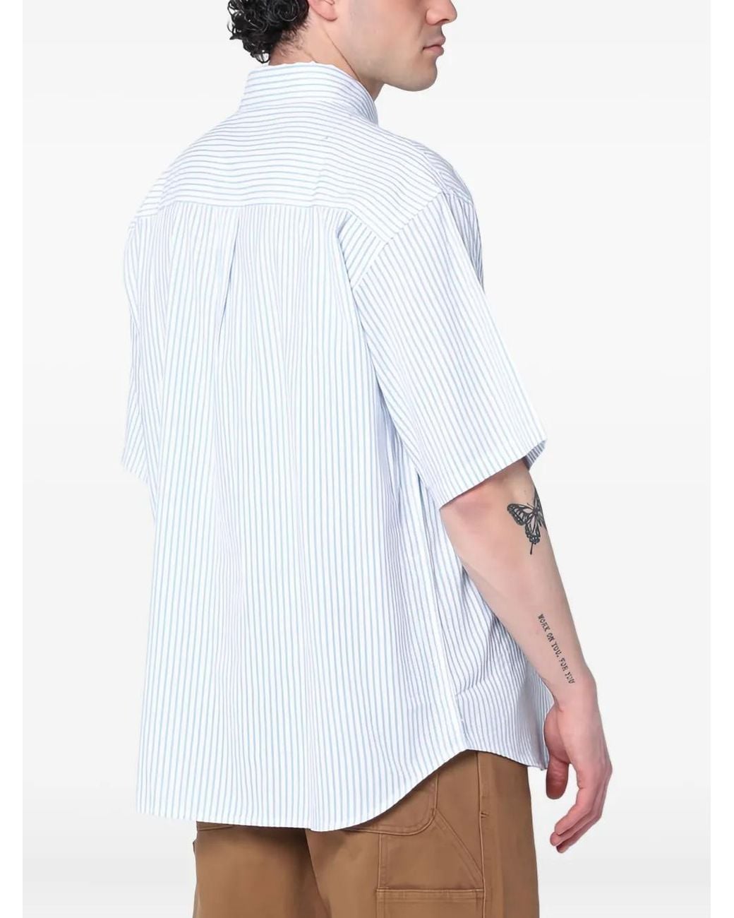 Carhartt Blue Striped Cotton Shirt for men