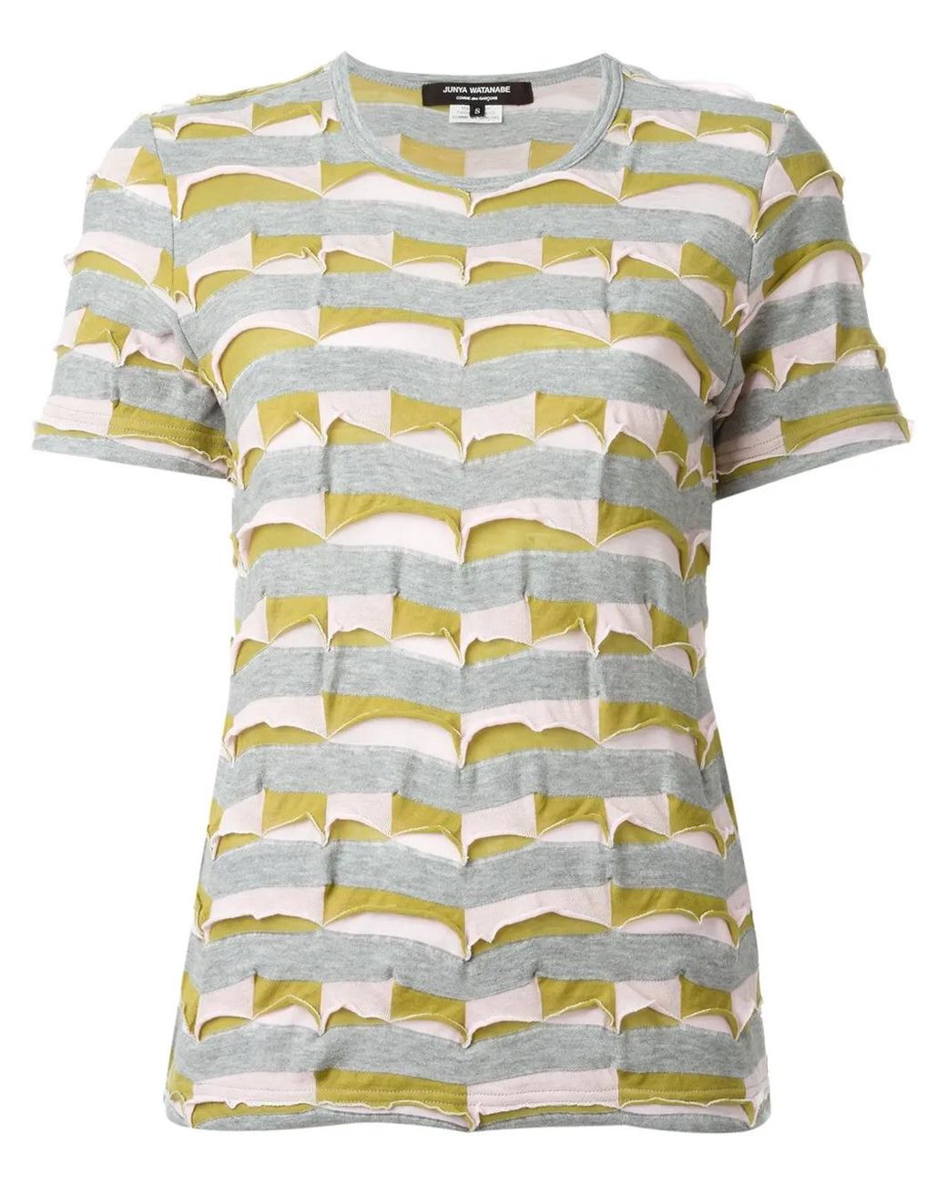 Junya Watanabe Pink Panel Striped T-Shirt