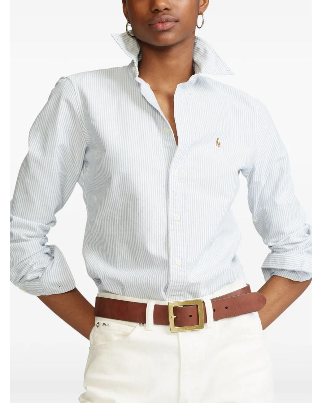 Polo Ralph Lauren White Striped Logo Shirt