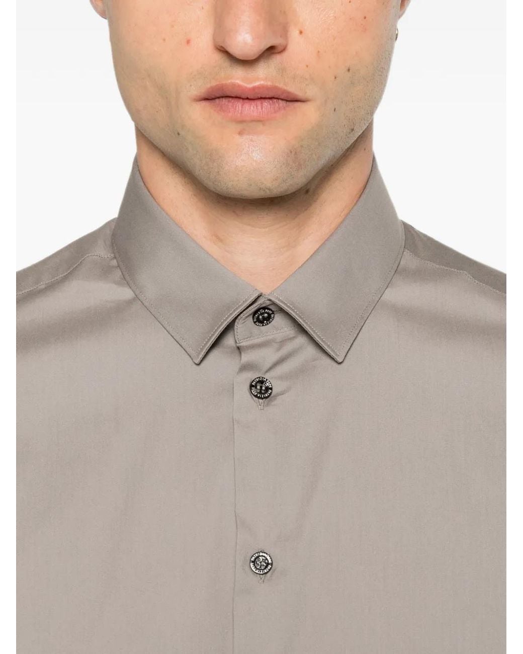 Patrizia Pepe Gray Long-Sleeve Slim-Fit Shirt for men