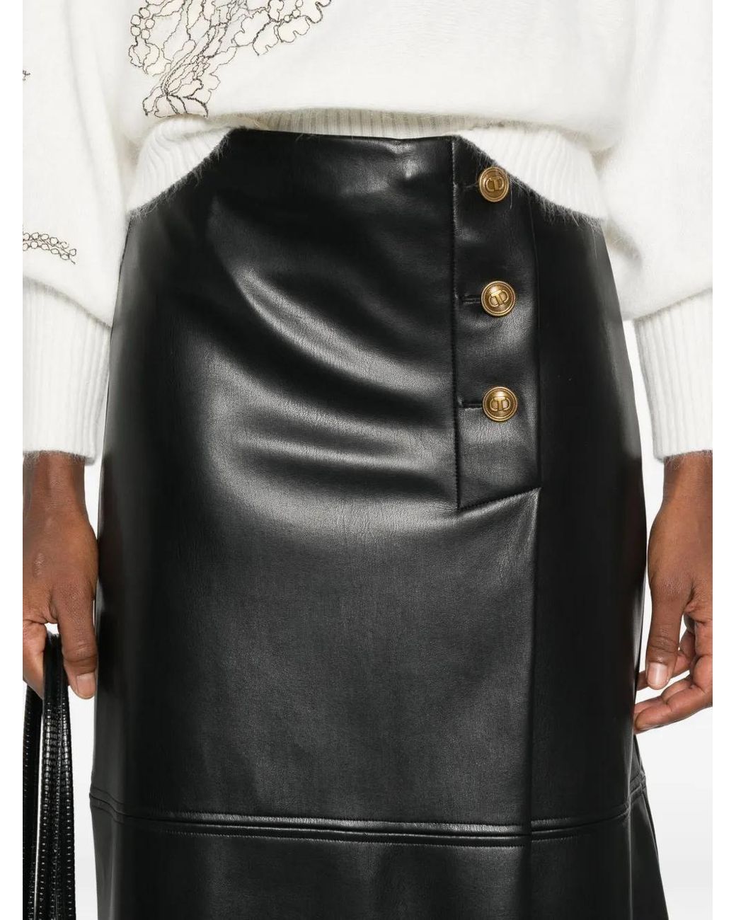 Twinset Rok Met Knoopsluiting in het Black