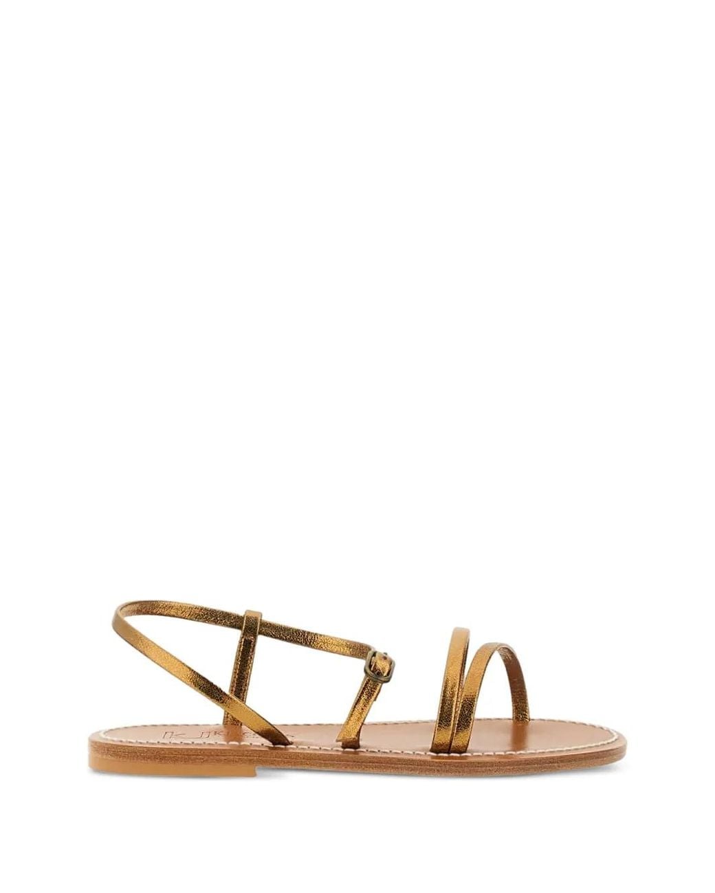 K. Jacques Metallic Strappy Leather Sandals