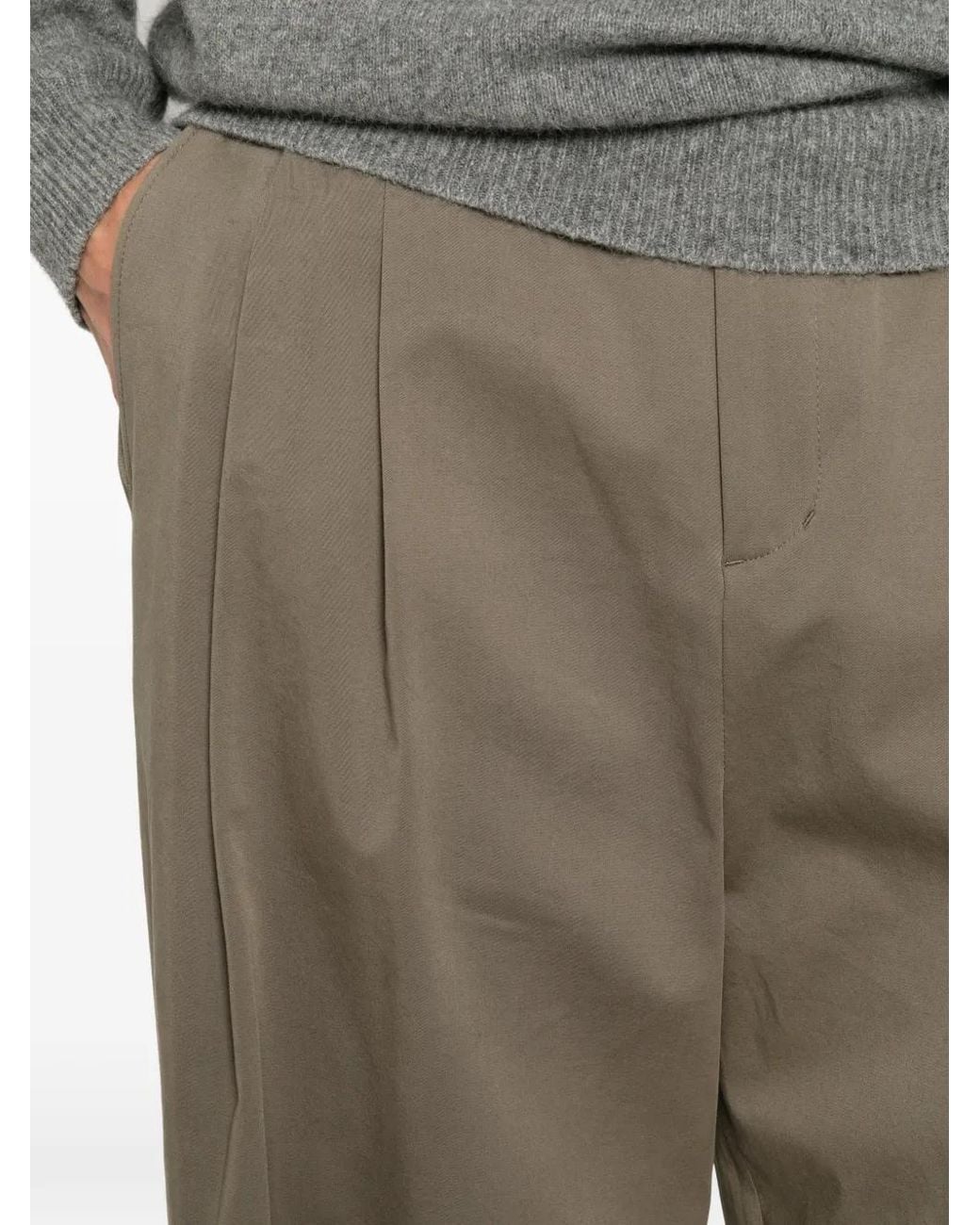 Amomento Gray Pleated Wide-Leg Trousers for men