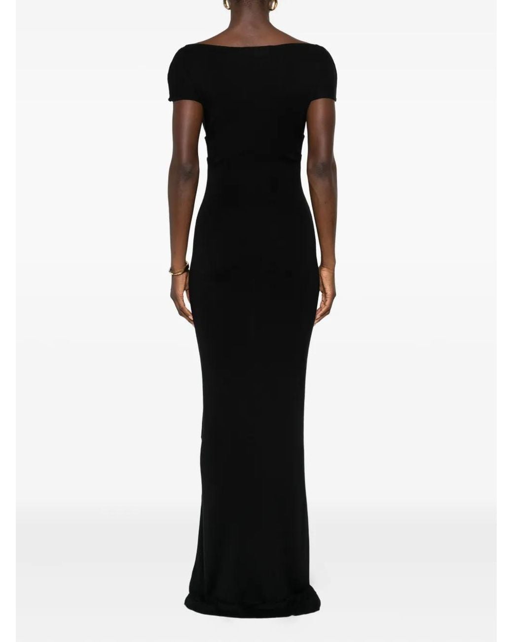 AYA MUSE Black Fine-Ribbed Maxi Dress