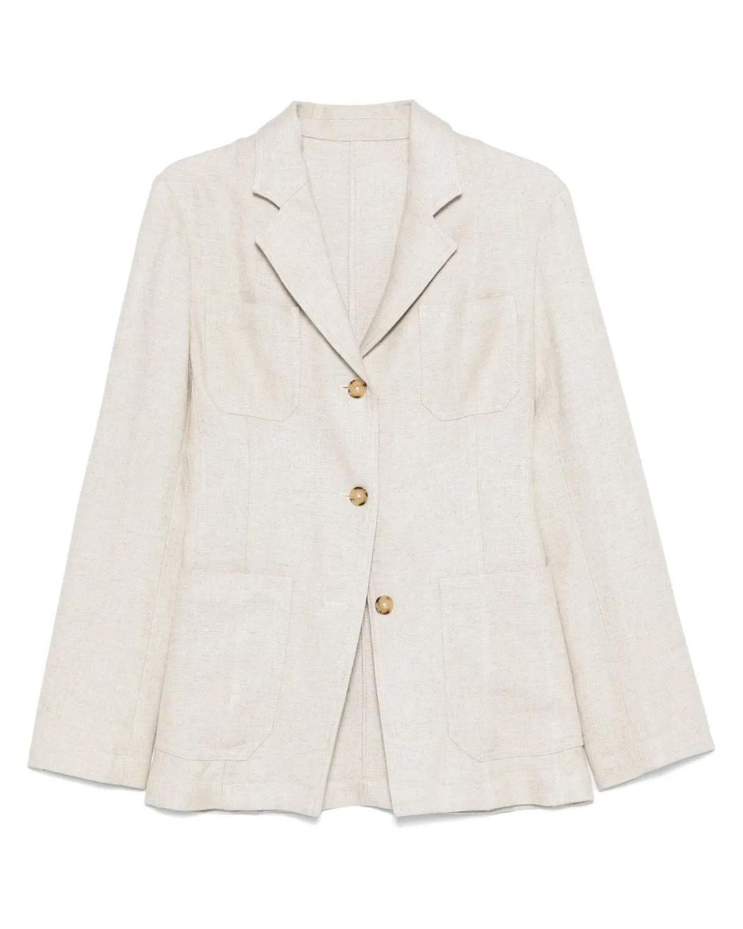 Totême White Notched-Lapels Blazer