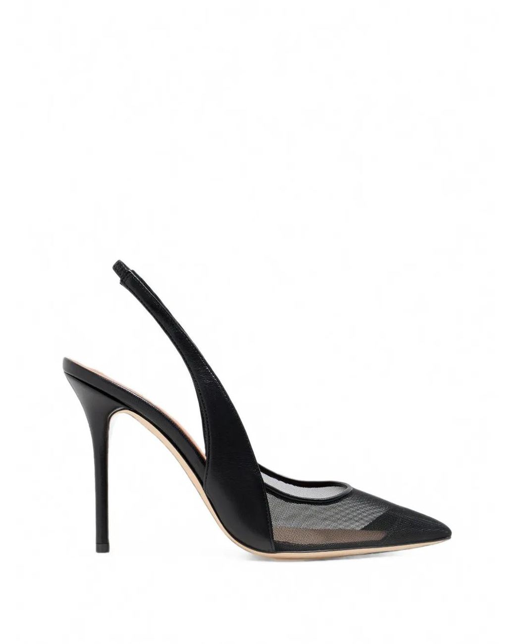 Malone Souliers White Arc 100 Mesh Slingback Pumps