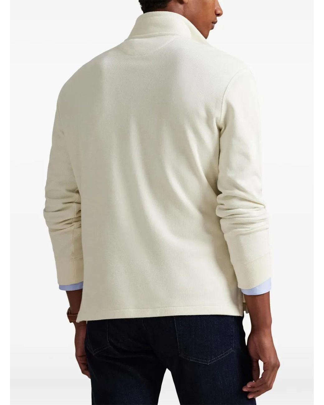 Polo Ralph Lauren White Half-Zip Sweatshirt for men