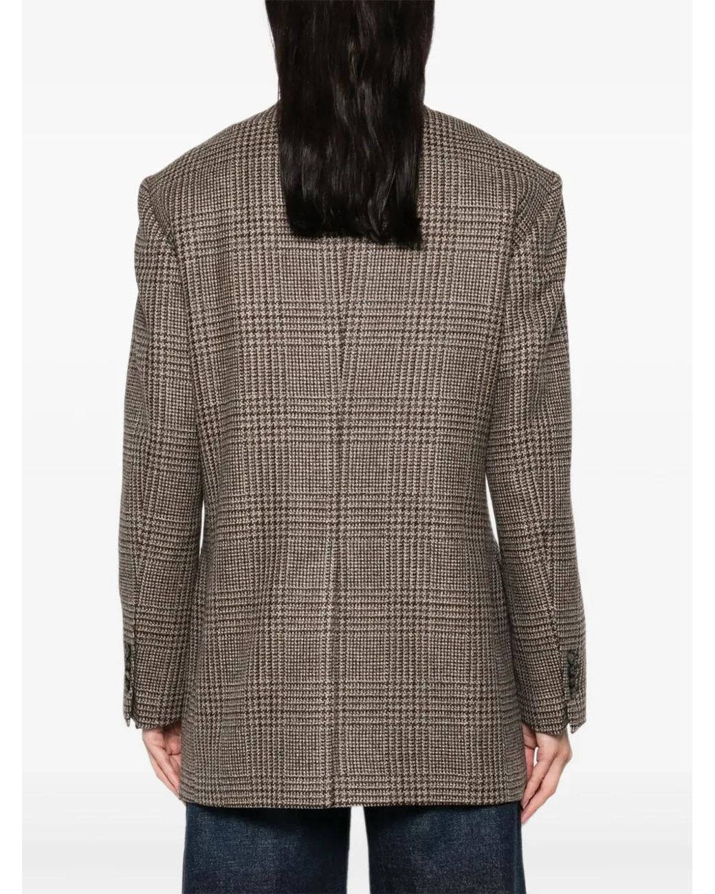 Tagliatore Brown Checked Blazer