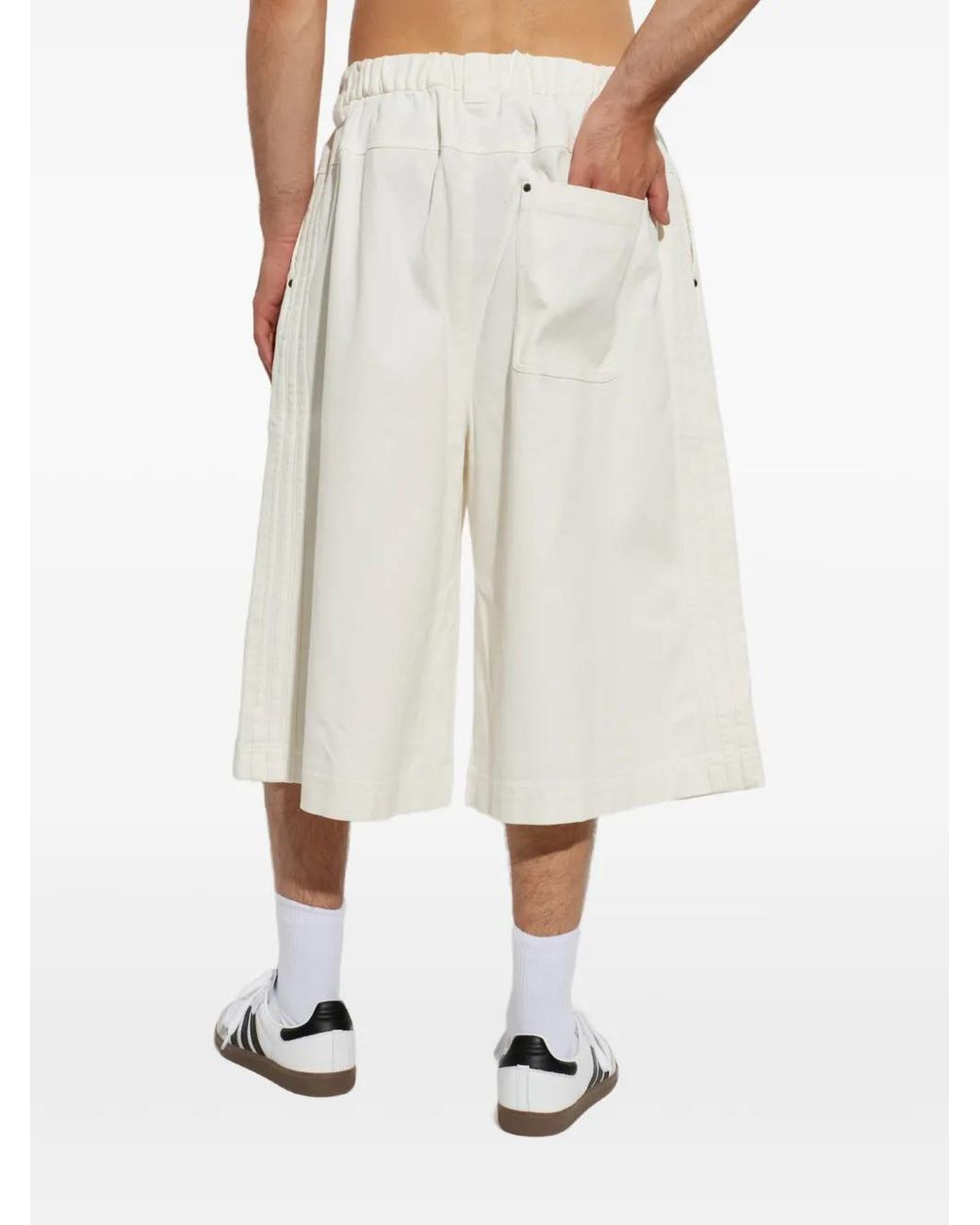 Adidas White Wide-Leg Denim Shorts for men
