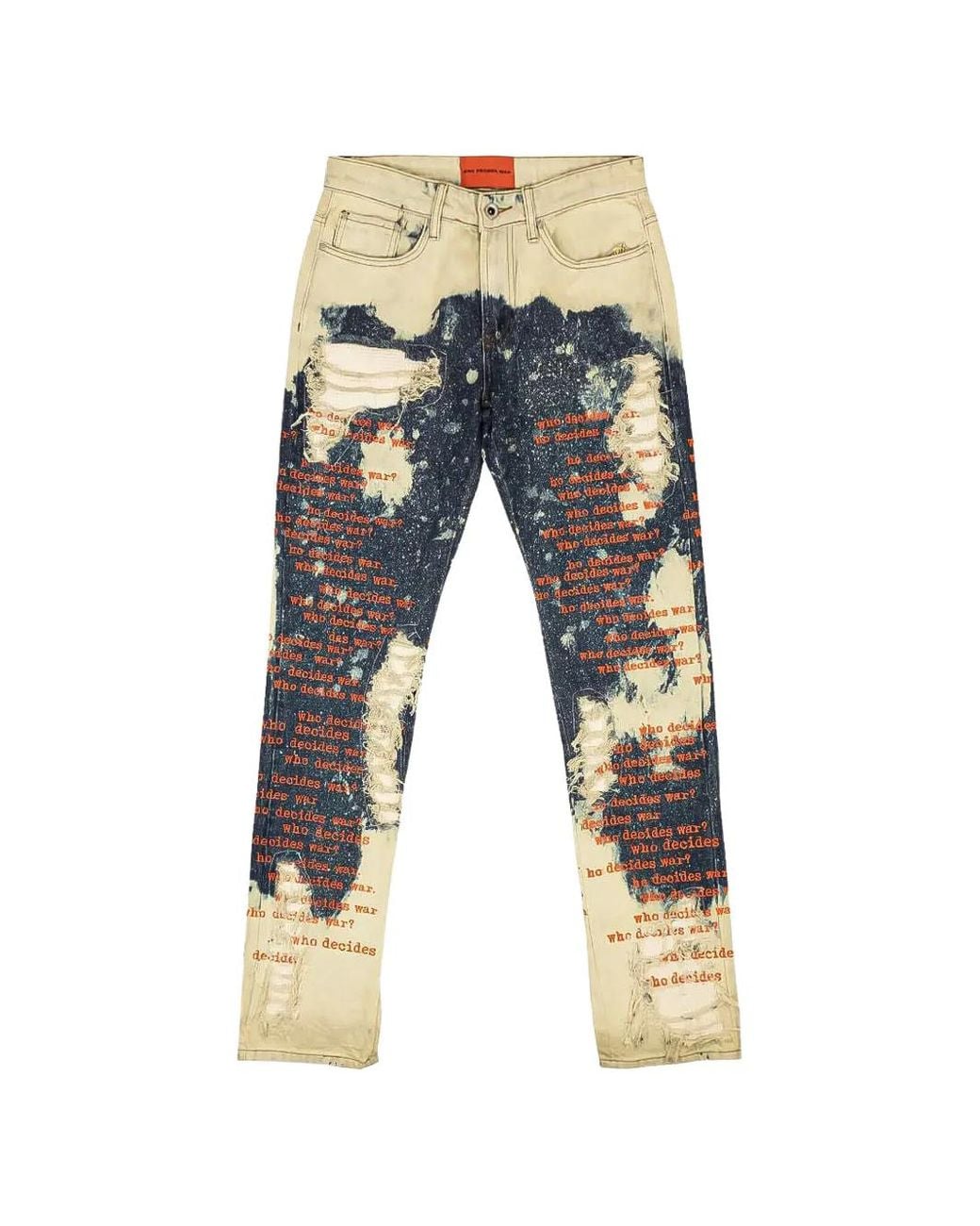 Who Decides War Blue Scripture Straight-Leg Jeans for men