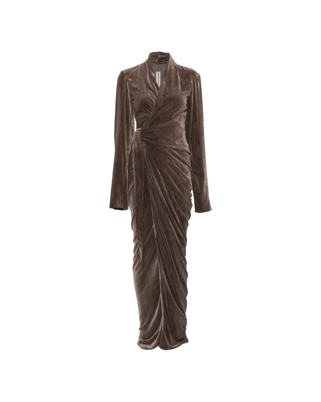 Rick Owens Brown Draped Maxi Dress