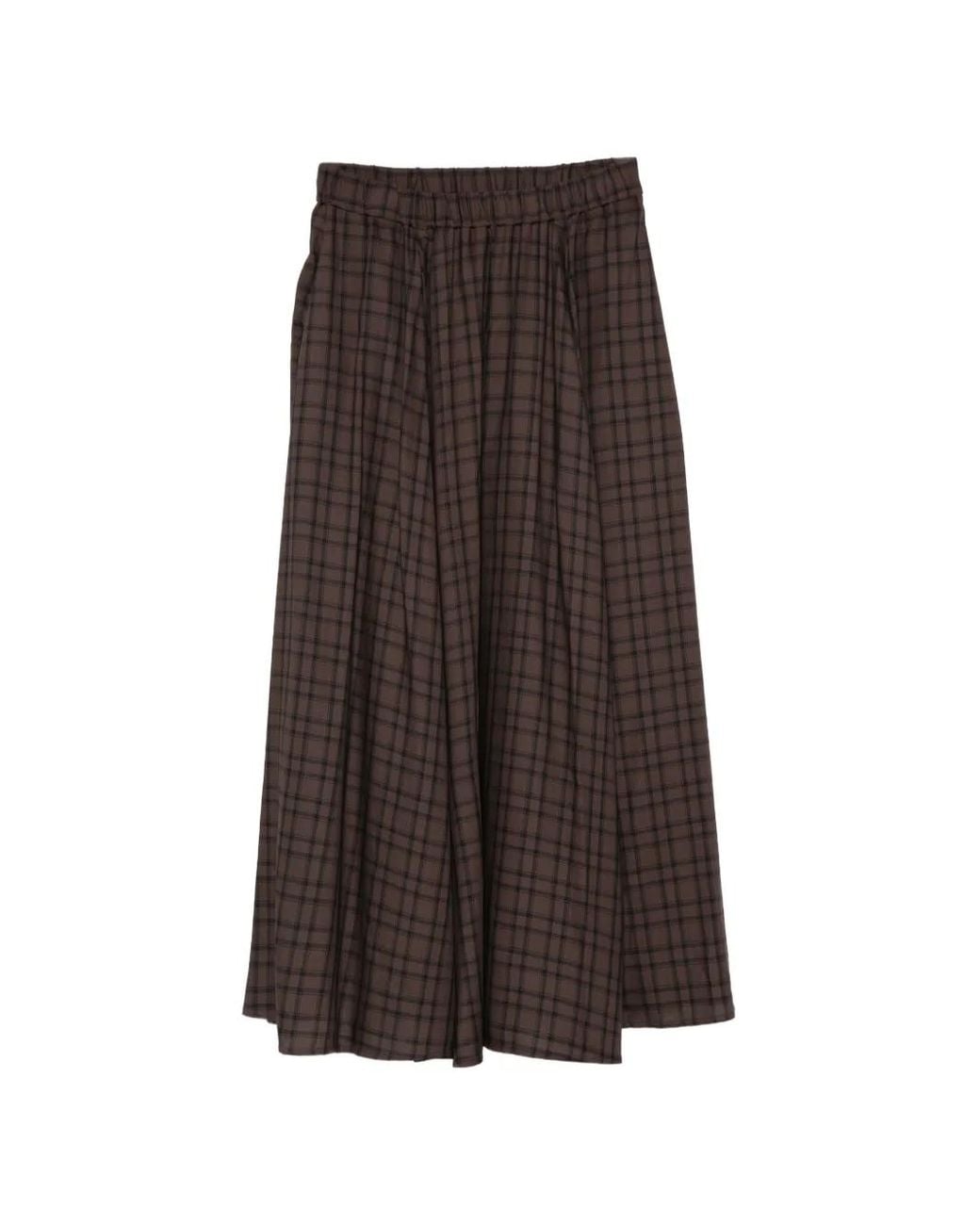 Aspesi Geruite Flared Midi-Rok in het Brown