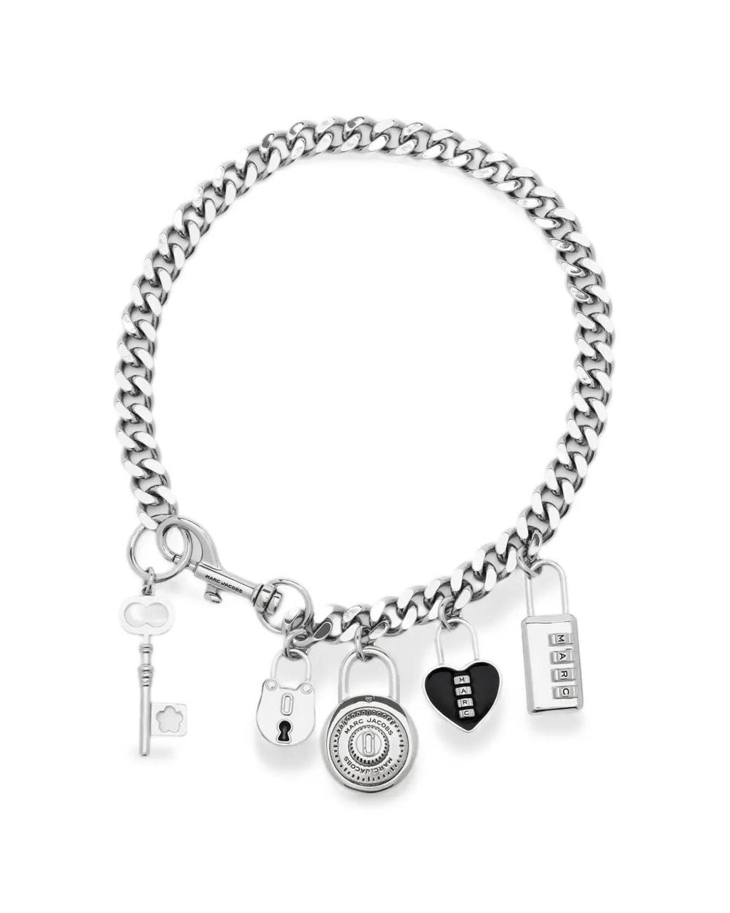 Marc Jacobs White Padlock Charm Necklace