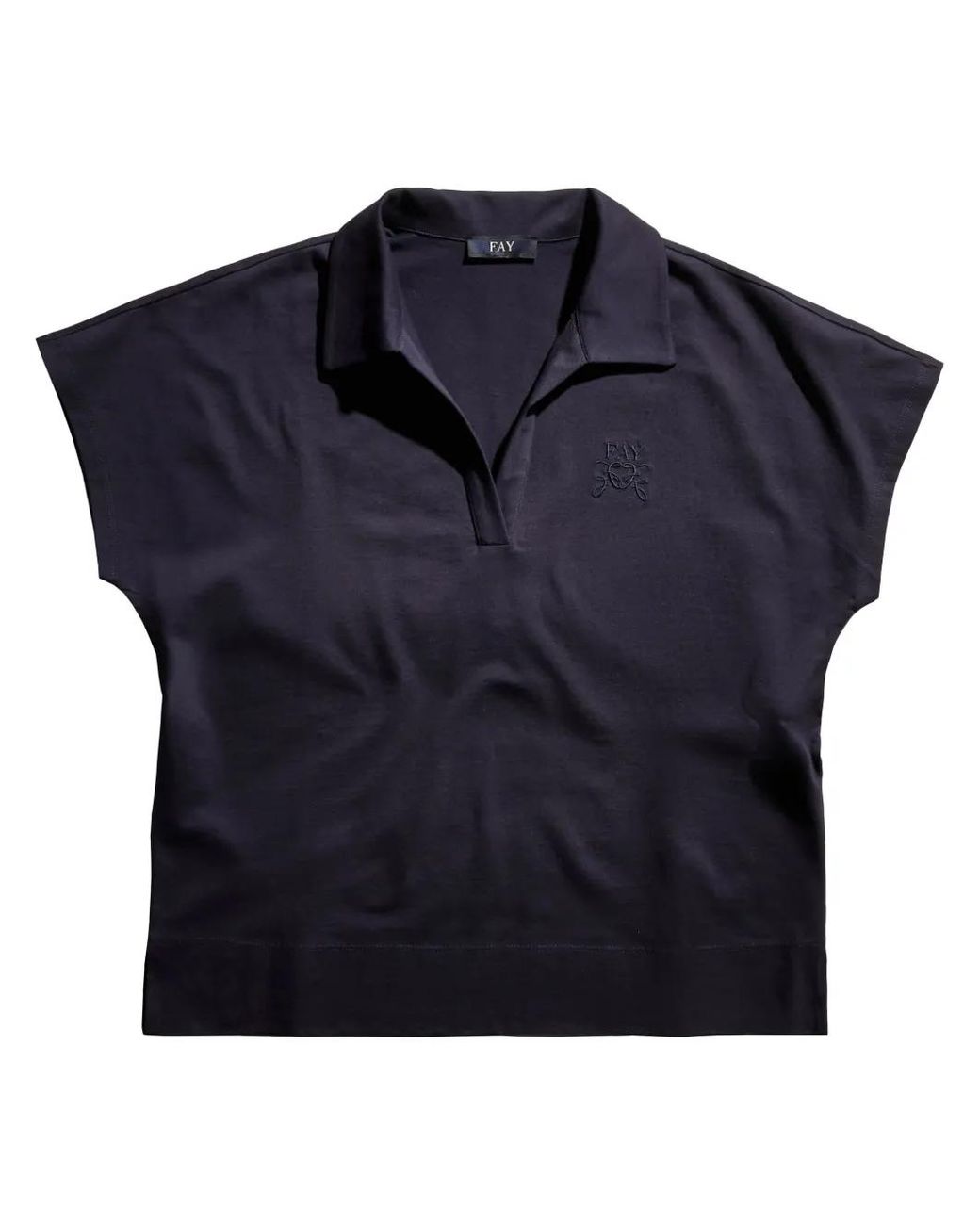 Fay Blue Logo-Embroidered Piqué Polo Shirt