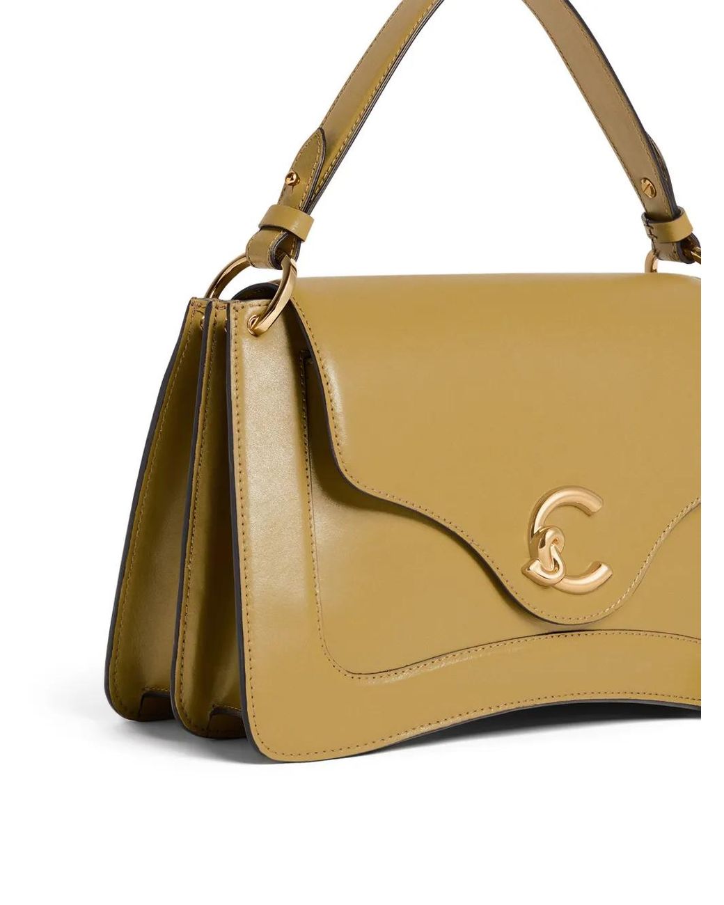 Coccinelle Metallic Medium C-Me Logo-Plaque Handle Shoulder Bag