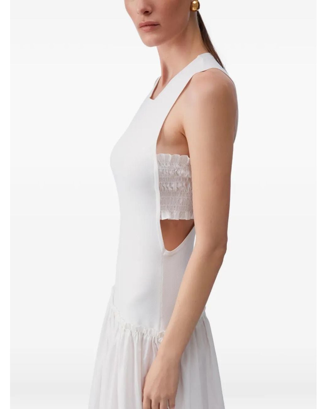 Liu Jo White Long Dress With Cut-Out