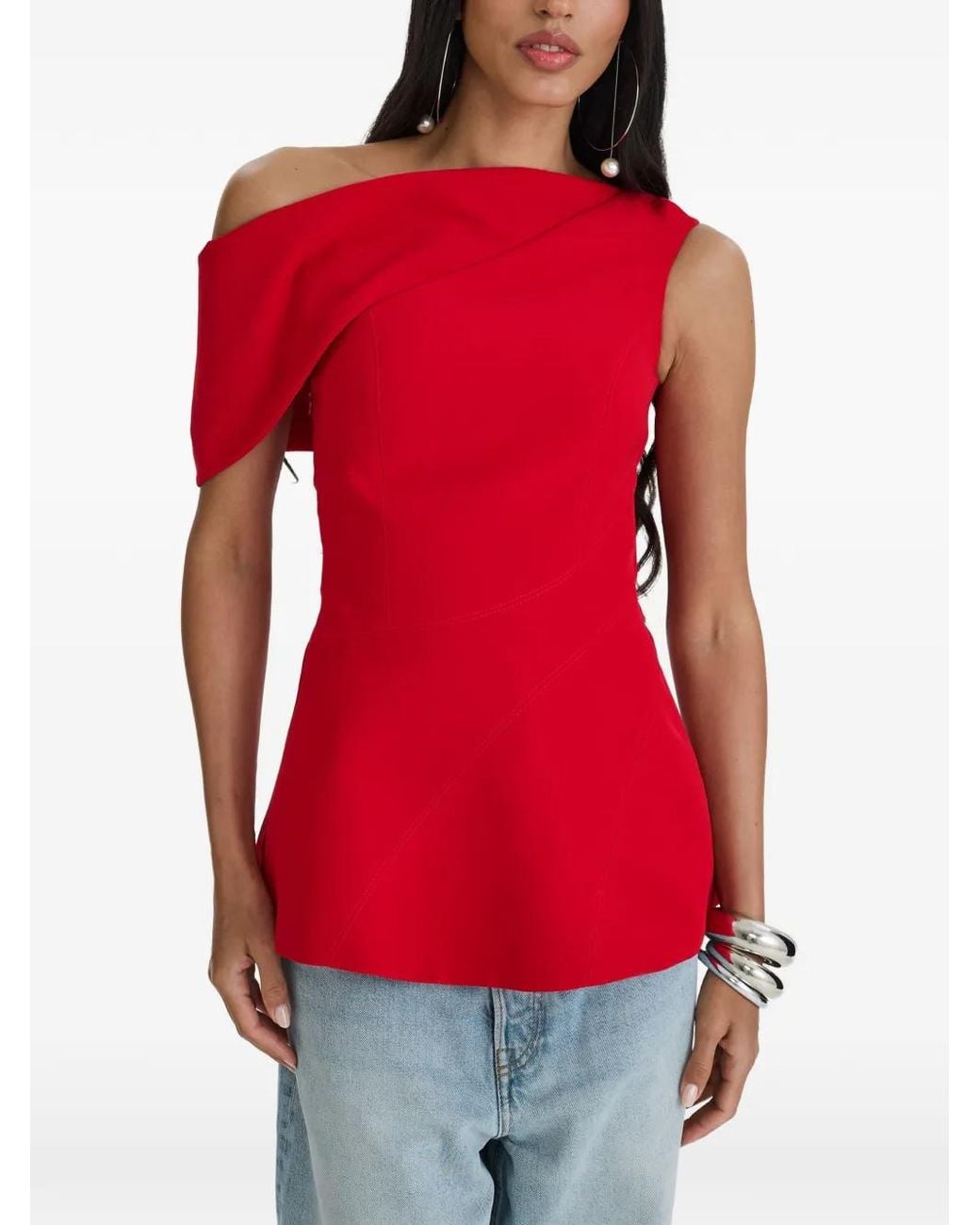 MOOS STUDIO Asymmetrische Top in het Red