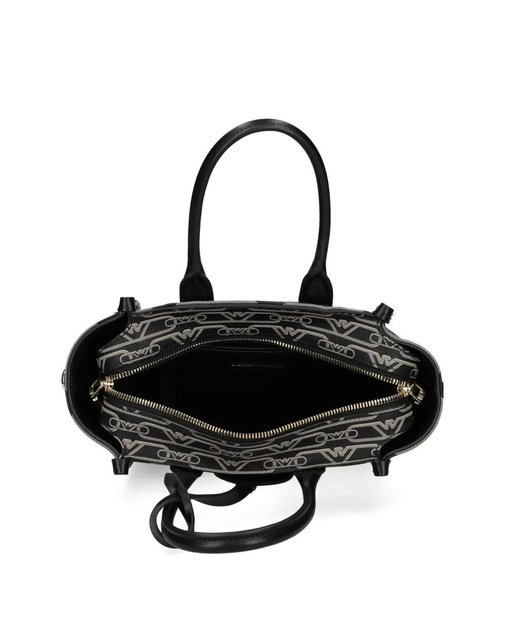 Emporio Armani Black Monogram-Patterned Mini Bag