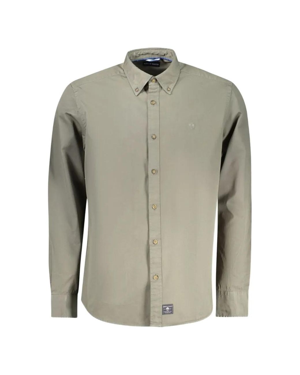 North Sails Gray Button-Down Long-Sleeve Shirt for men