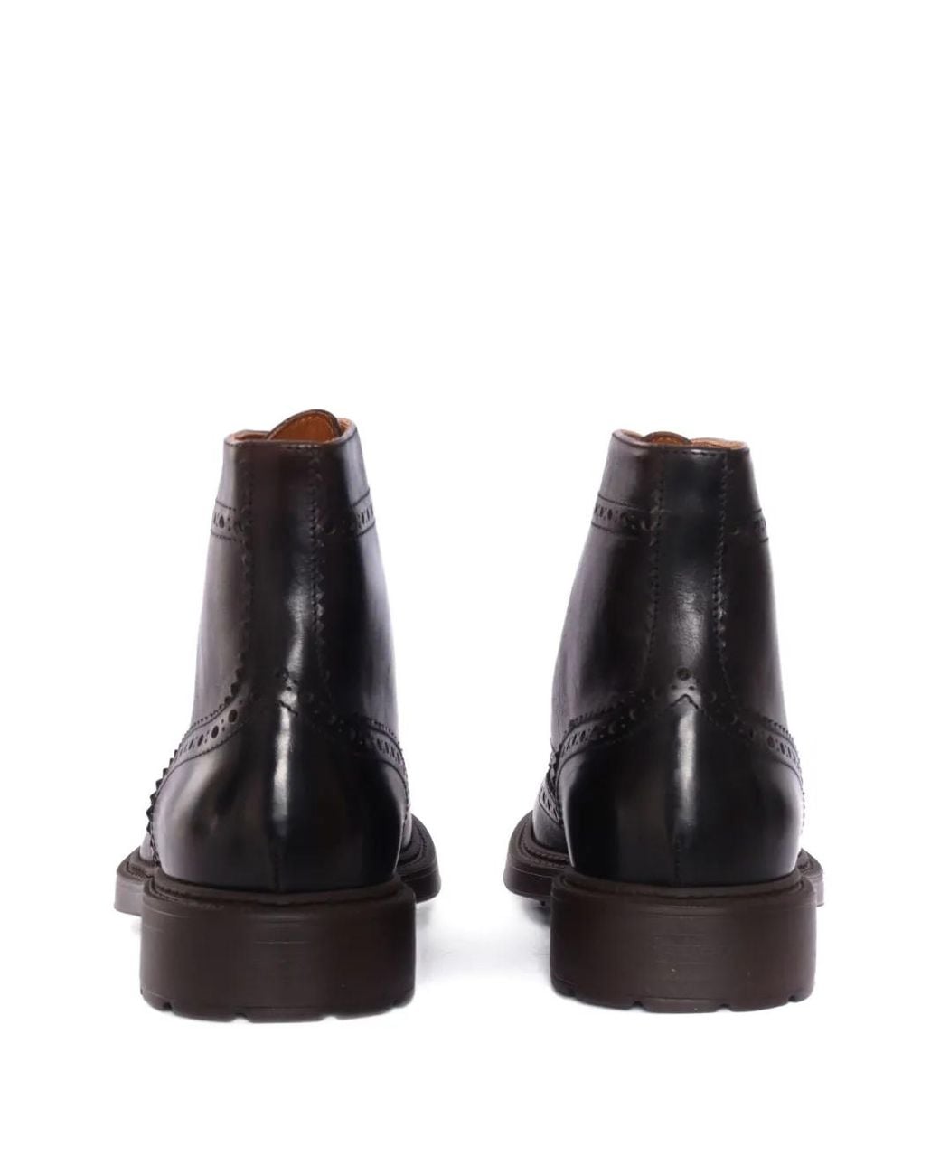 Doucal's Black Perforated-Detailed Boots for men