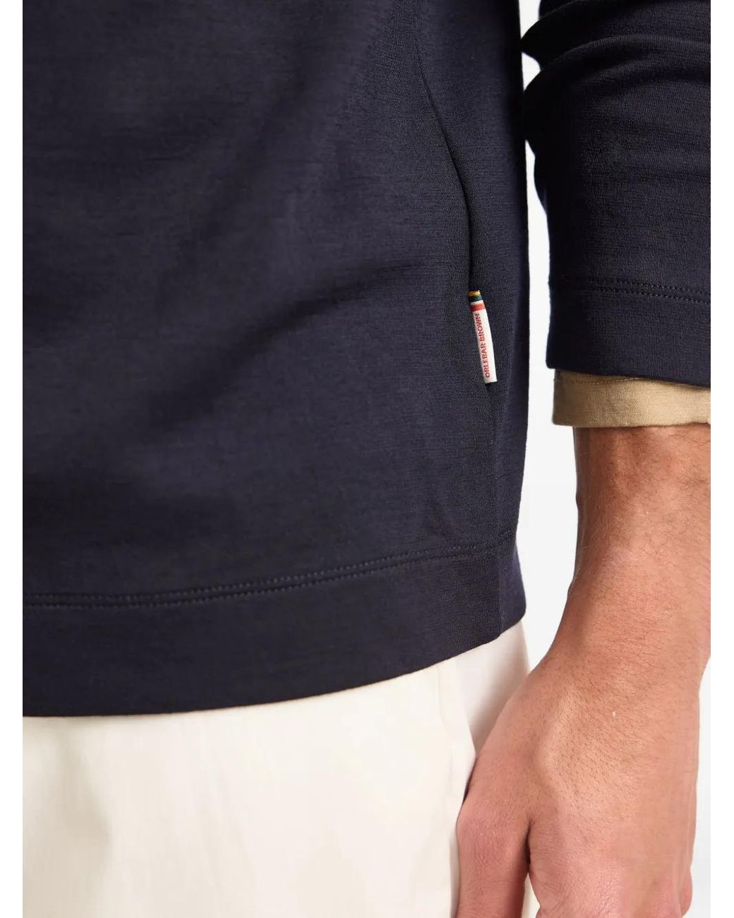 Orlebar Brown Blue Ben Long-Sleeve Polo Shirt for men