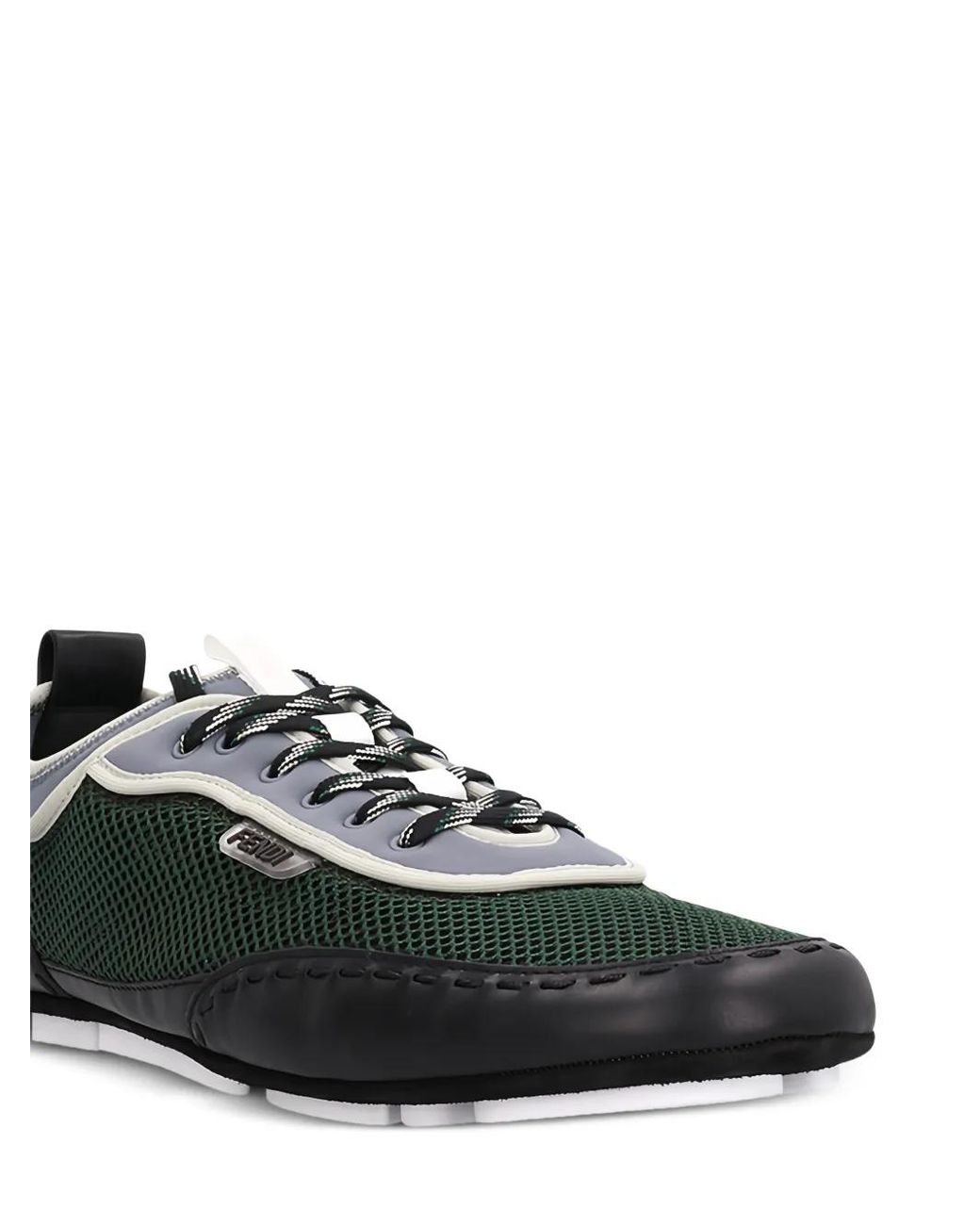Fendi Green Fit Lace-Up Sneakers for men