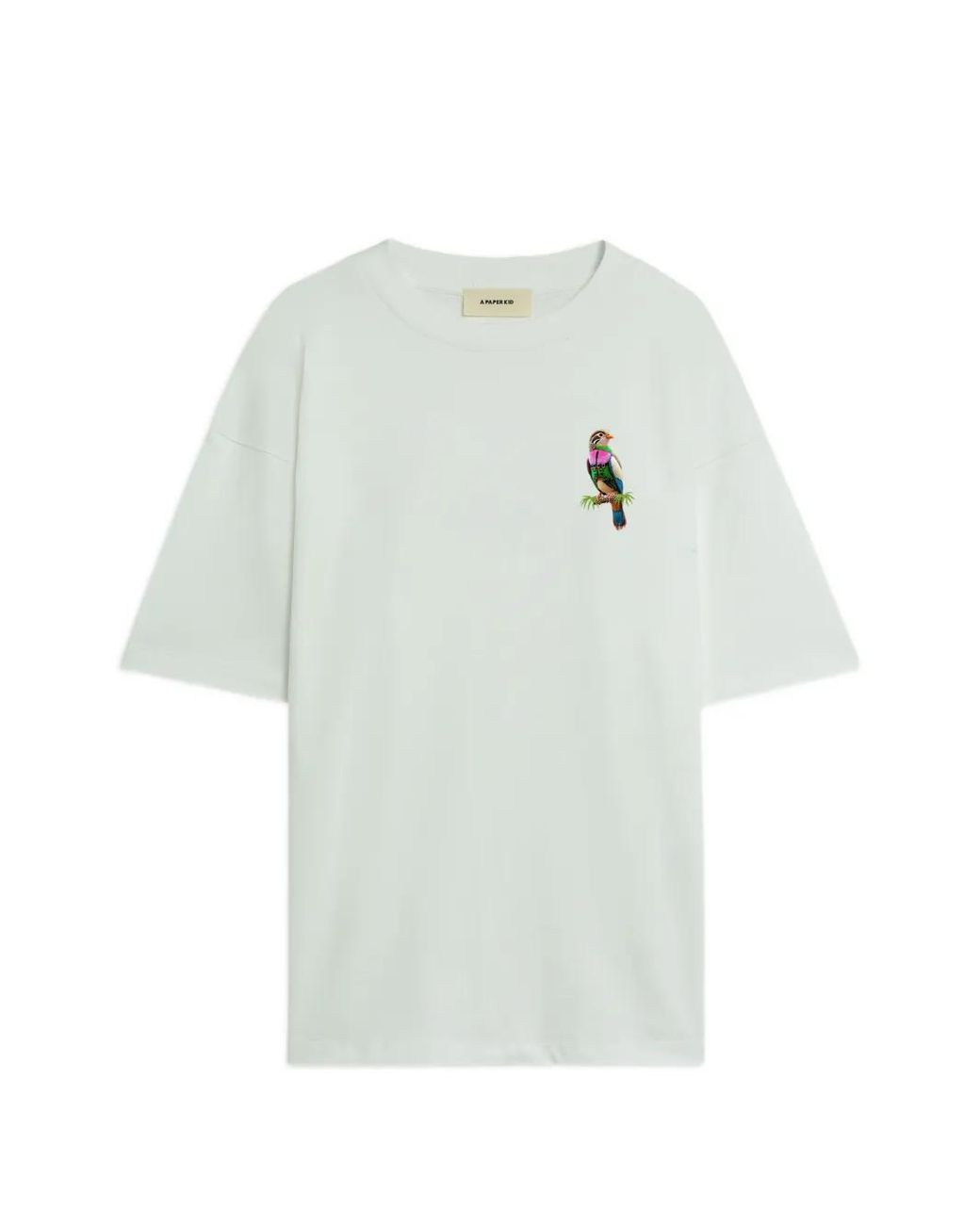 A PAPER KID White Bird-Print T-Shirt for men