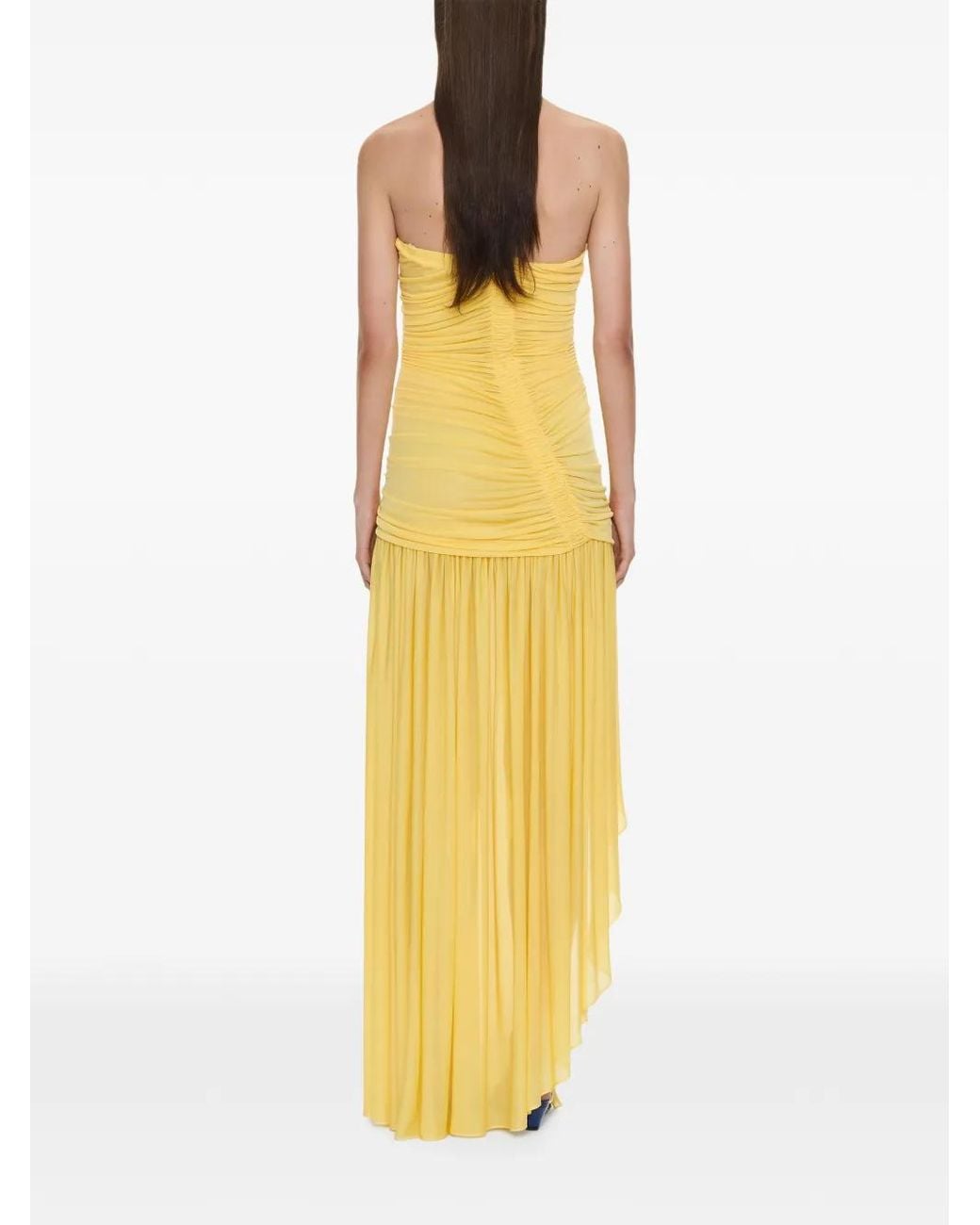 Christopher Esber Yellow Orion Ruched-Bodice Maxi Dress