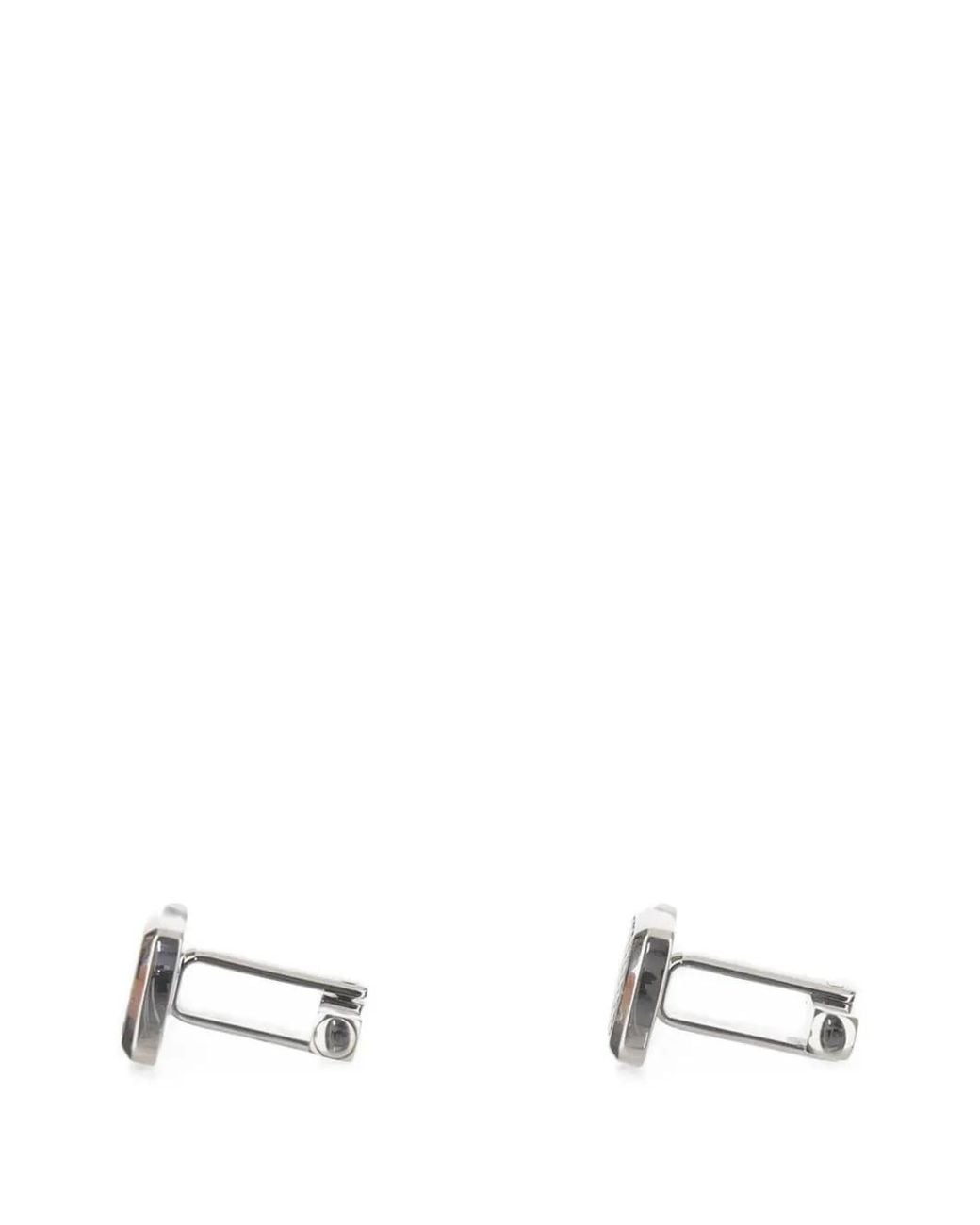Boss White Textured Rectangle Cufflinks for men