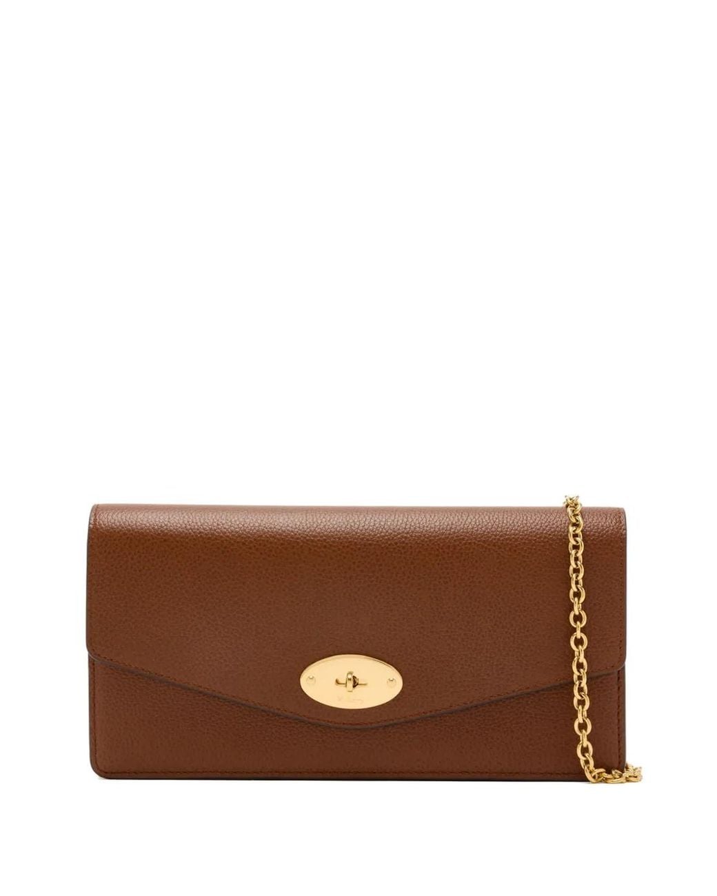 Mulberry Brown Darley Chain-Strap Clutch Bag