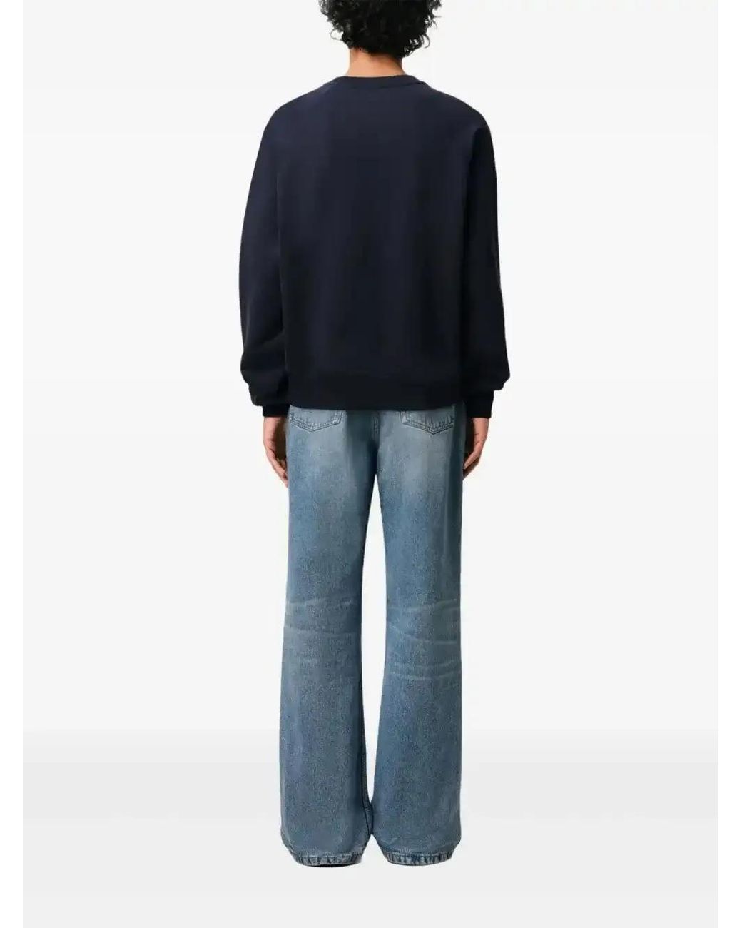 AMI Blue Cotton Ami De Coeur Patch Sweatshirt