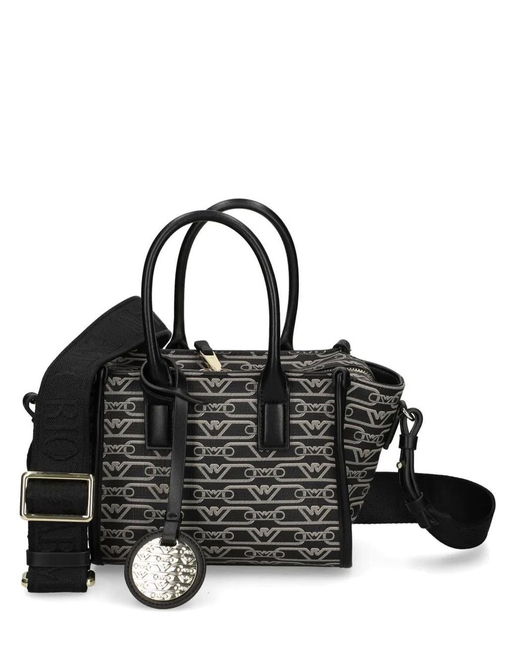 Emporio Armani Black Monogram-Patterned Mini Bag