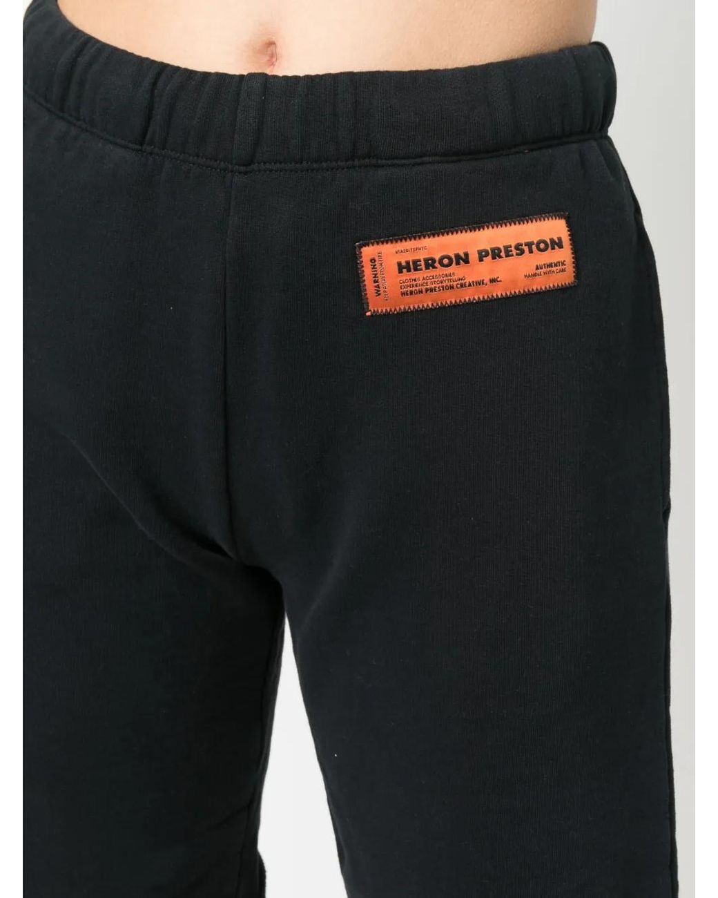 Heron Preston Black Logo-Patch Organic-Cotton Knee-Length Shorts