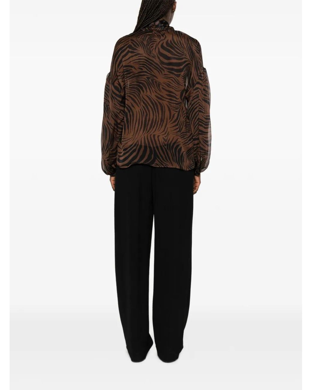 Max Mara Brown Satin-Finish Shirt