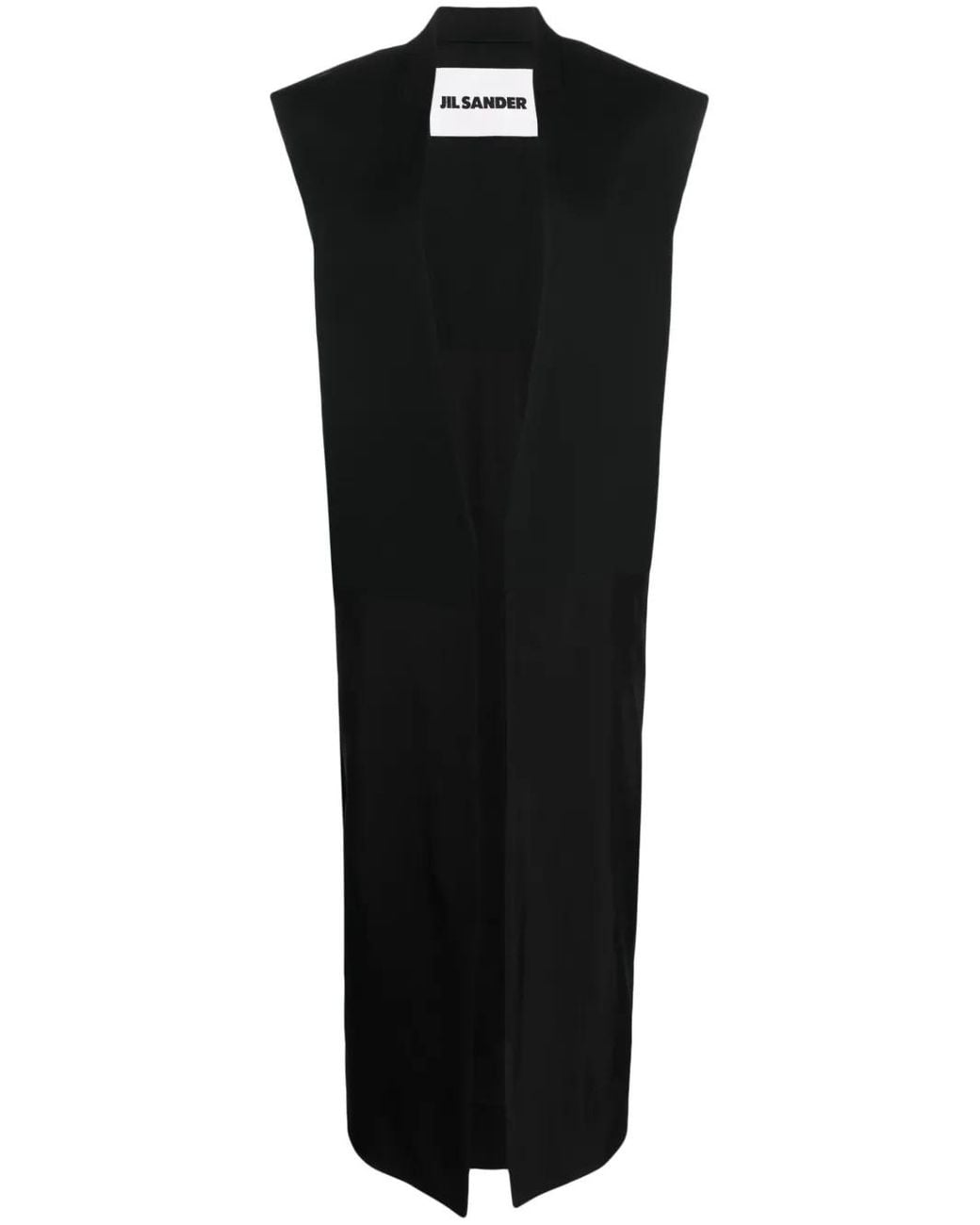 Jil Sander Black Single-Breasted Tailored Vest