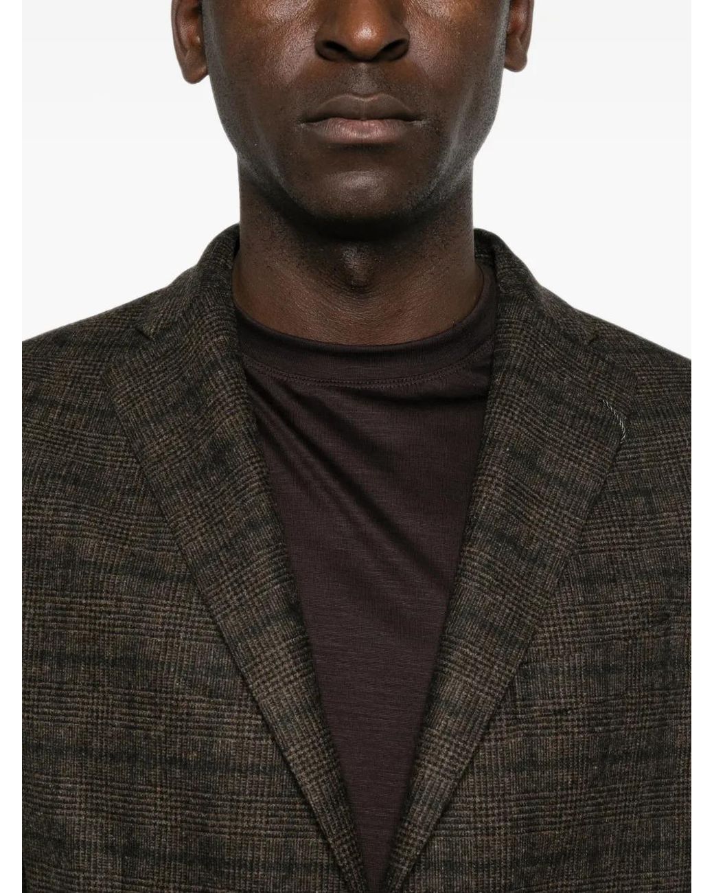 Boglioli Gray Check-Pattern Wool Jacket for men