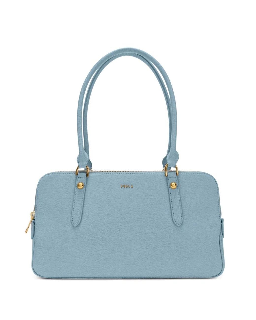 Furla Blue Giulia Boston Bag M