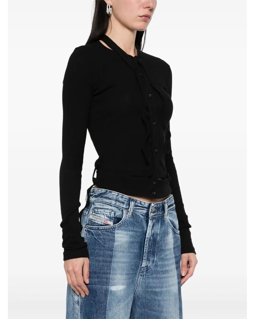 OTTOLINGER Black Double Closure Cardigan