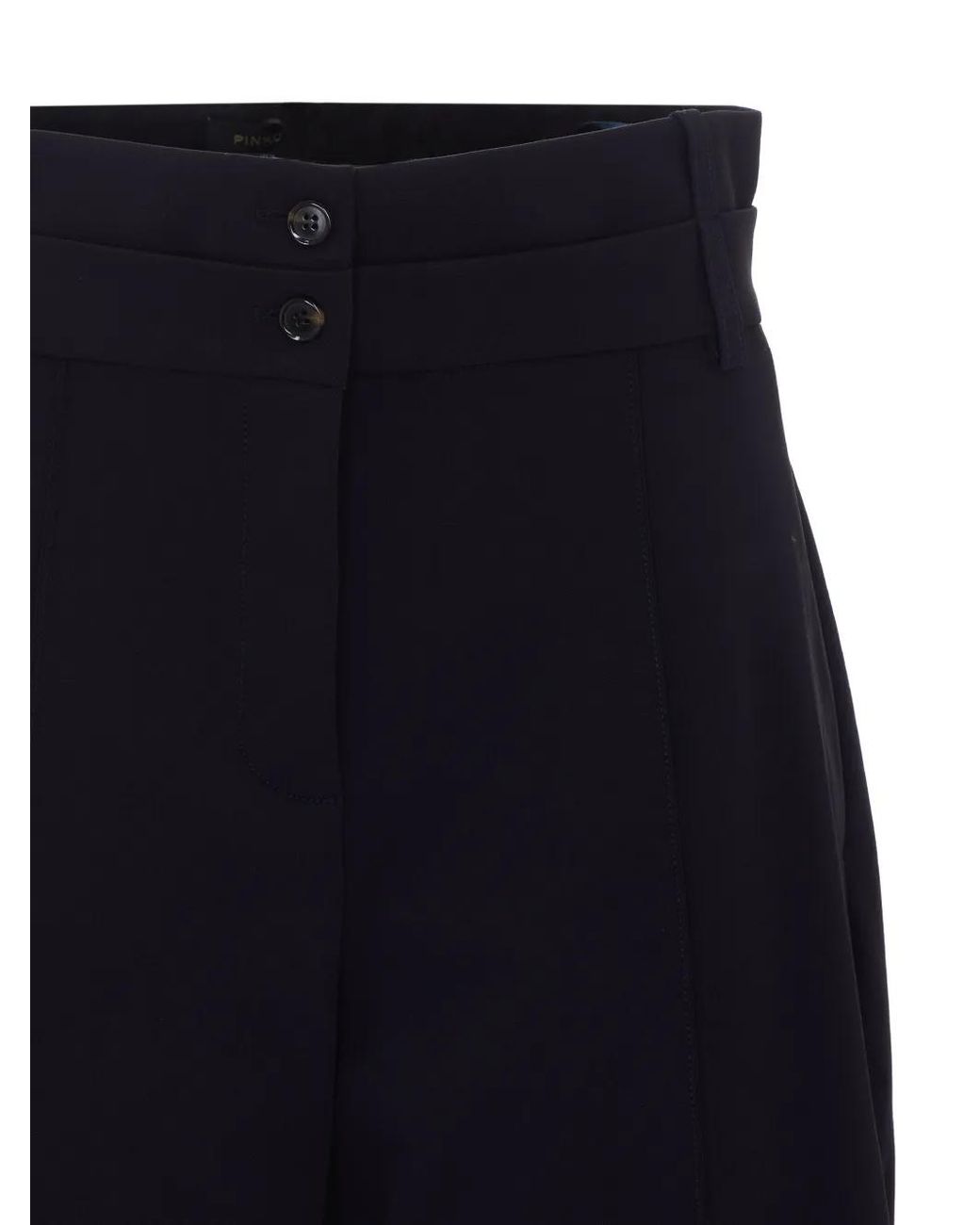 Pinko Blue High-Waisted Double-Button Trousers