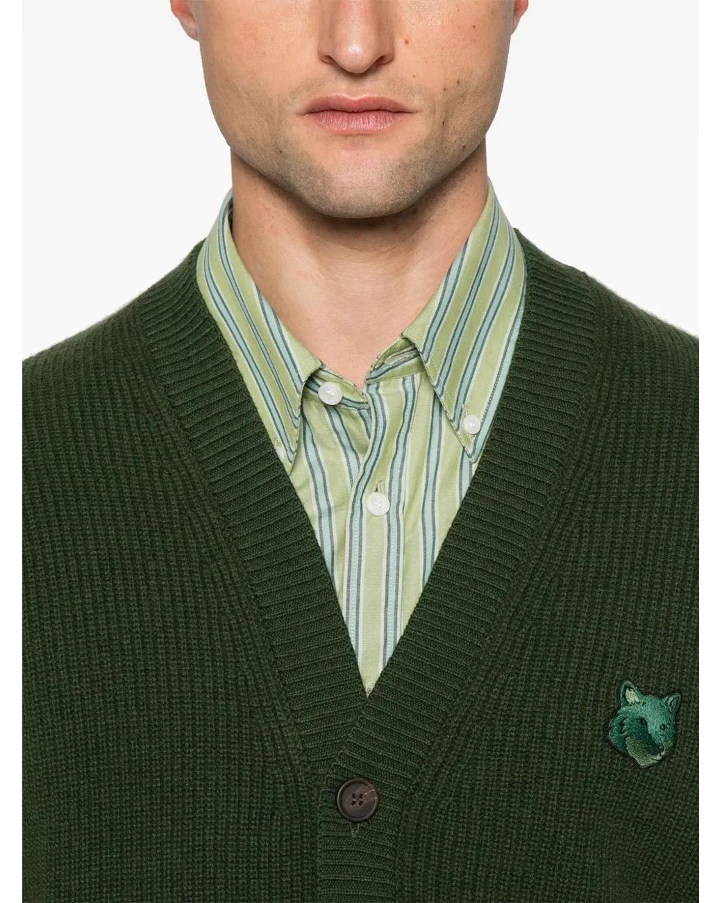 Maison Kitsuné Vest Met Vossenpatch in het Green voor heren