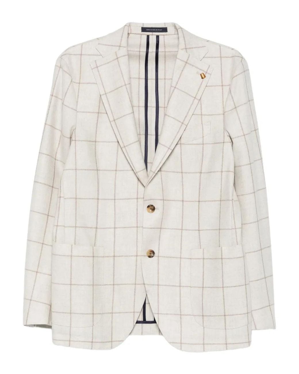 Latorre White Grid-Pattern Blazer for men