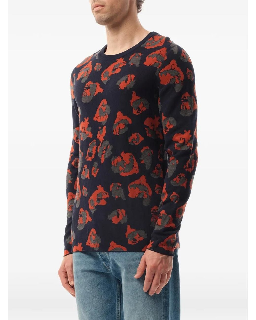 Lanvin Black Leopard Jacquard Sweater for men