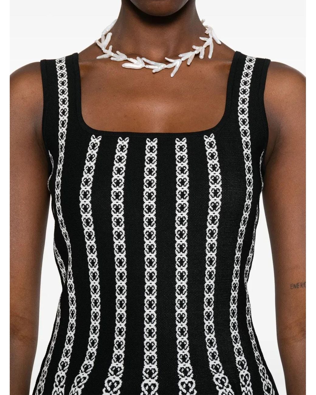 Maje Jacquard Knitted Mini Dress in Black | Lyst