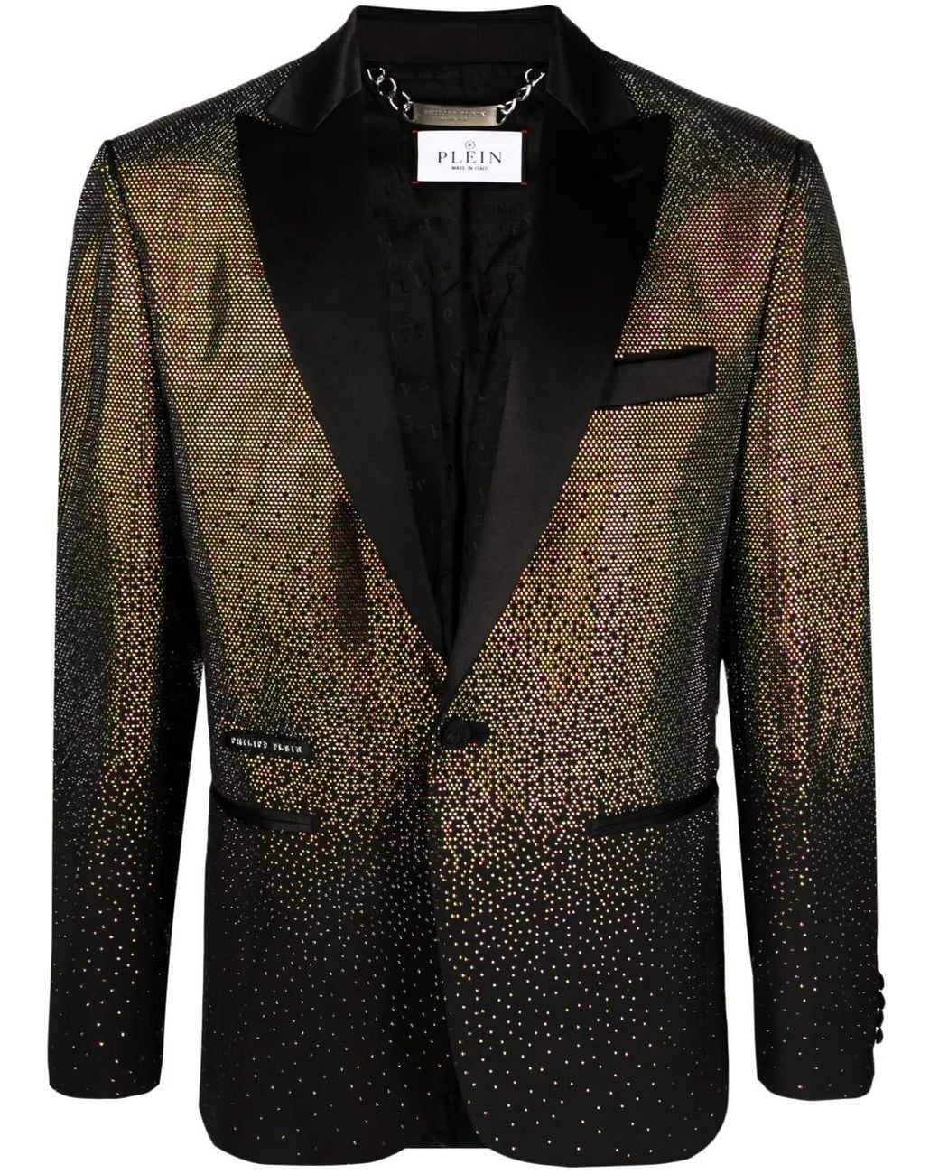 Philipp Plein Black Blazer Lord Fit Stones for men