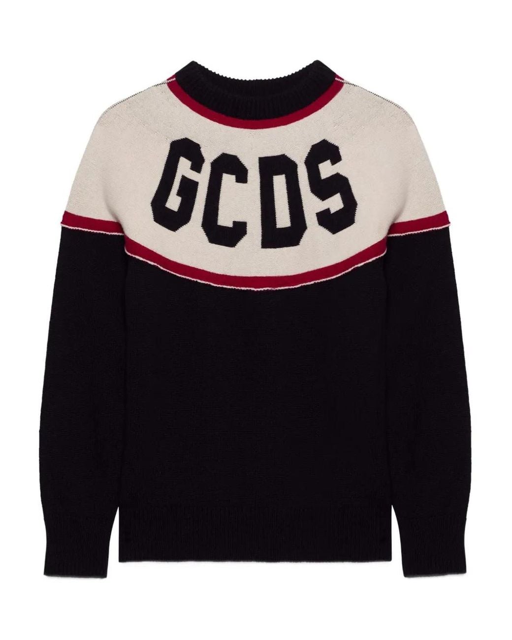 Gcds Blue Logo-Intarsia Sweater for men