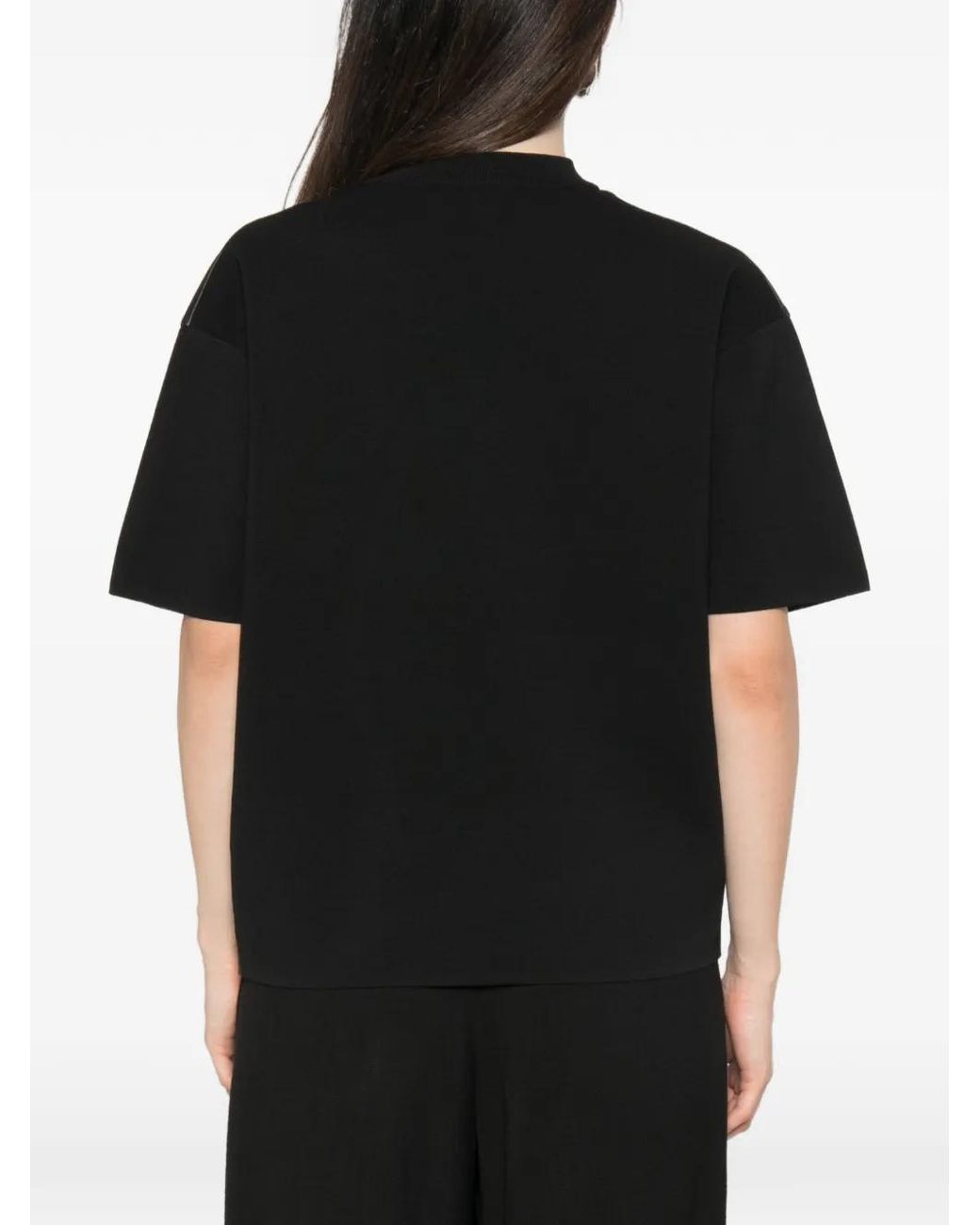 Max Mara Black Mstsegale Short-Sleeve Leather T-Shirt
