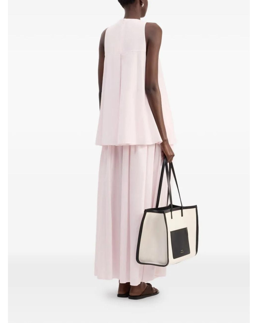 Loulou de Saison Pink Liao Flaring Gathered Blouse