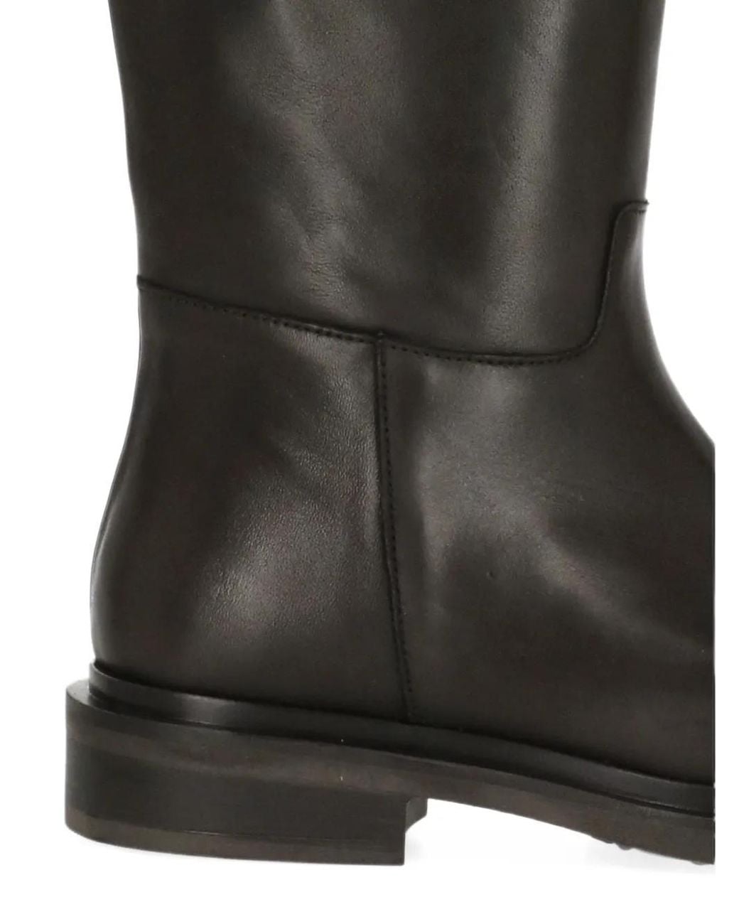 Julie Dee Black Round-Toe Leather Boots