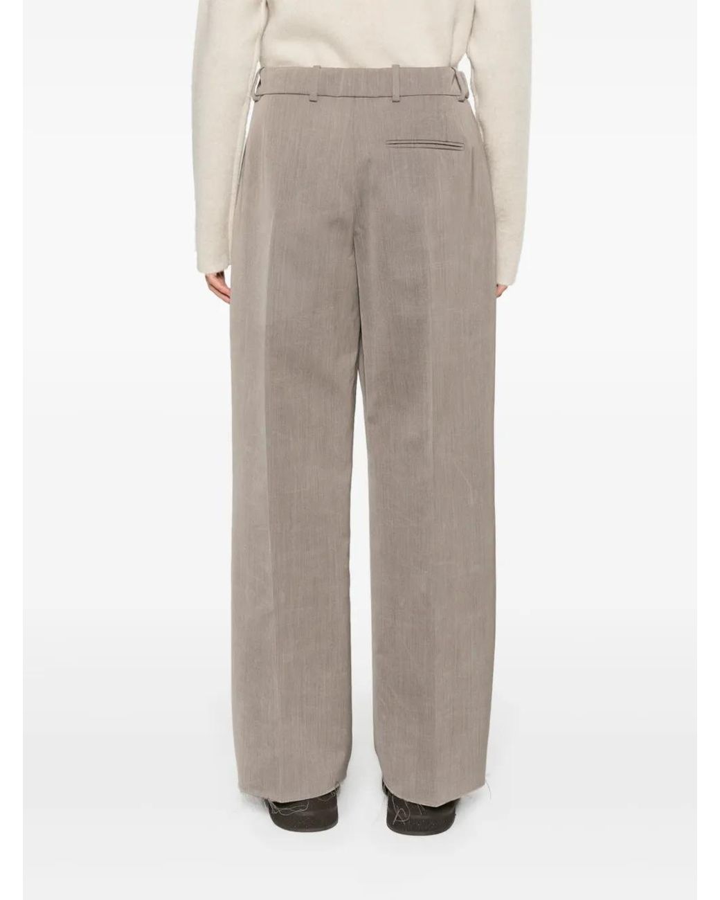 The Row Gray Roan Straight-Leg Trousers